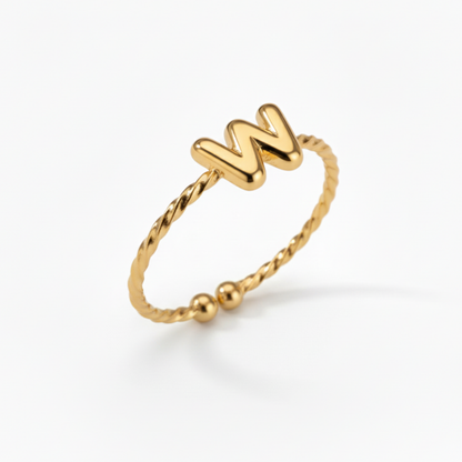 Justerbar Initial Ring "Minimalist"