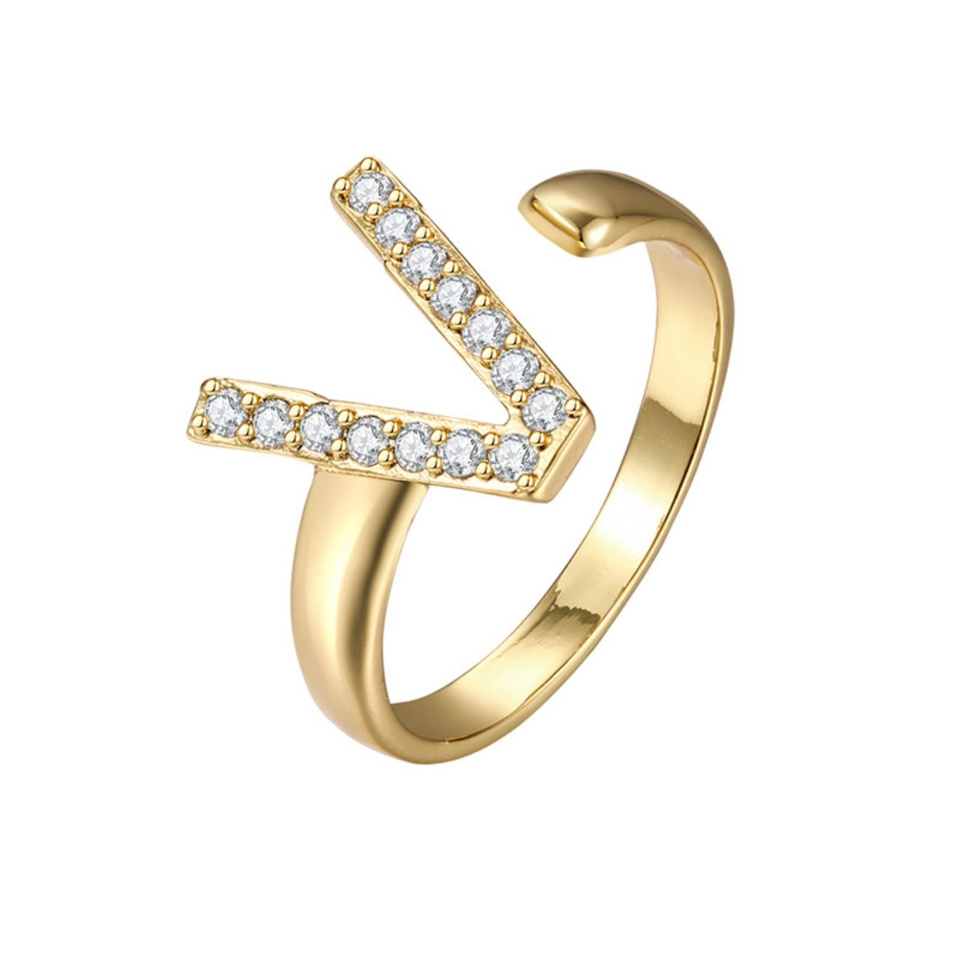 Justerbar Initial Ring "Twinkle"