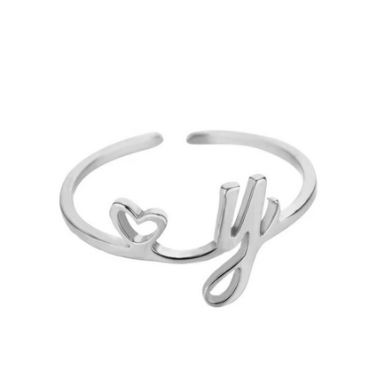 Justerbar Initial Ring "Pretty"