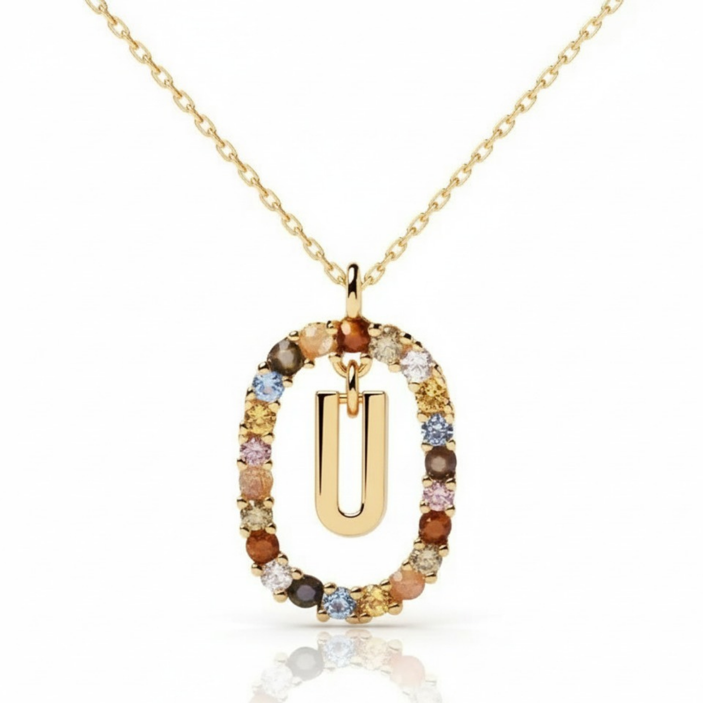 Initial Halskæde "Rainbow"