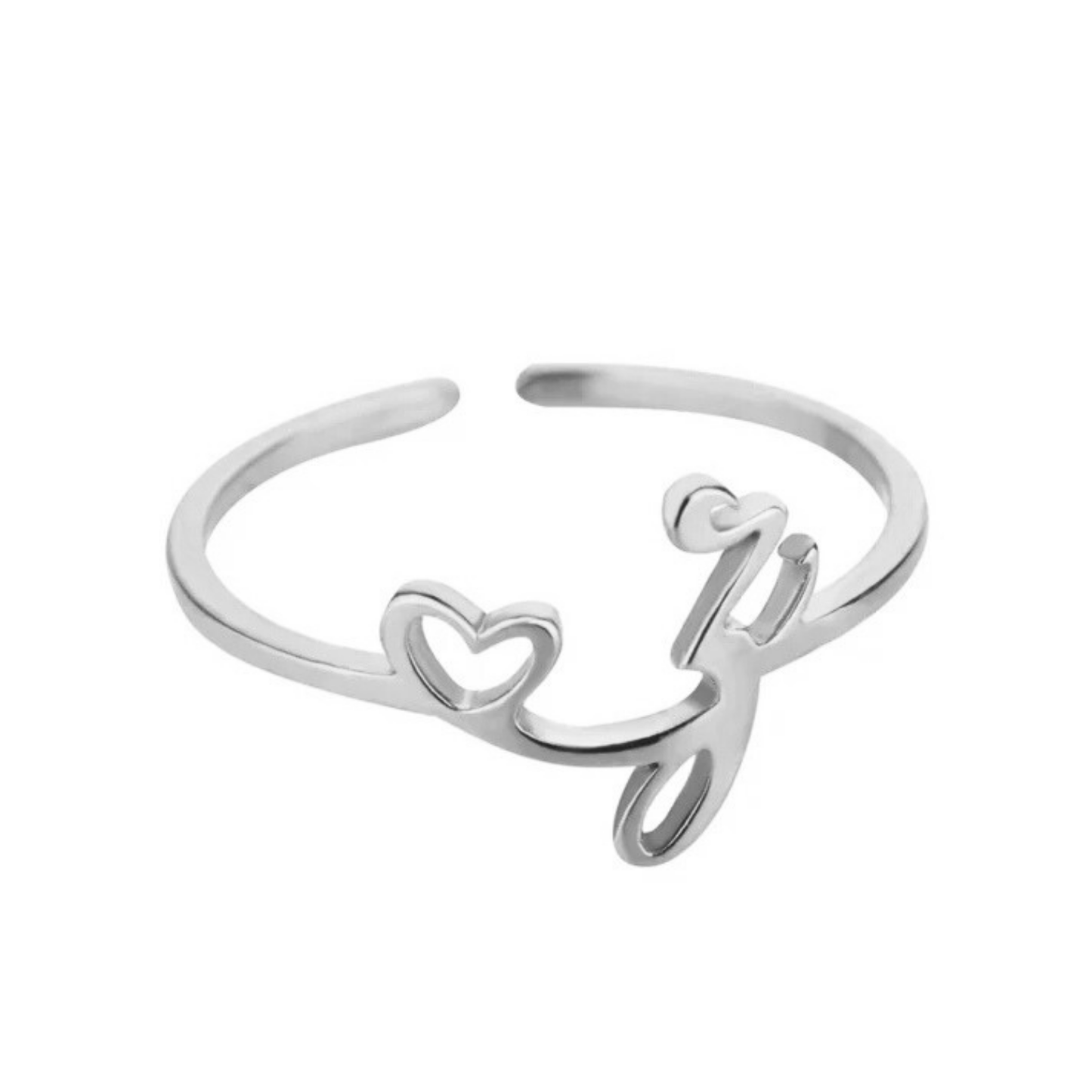 Justerbar Initial Ring "Pretty"