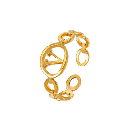 Justerbar Initial Ring "Embrace"