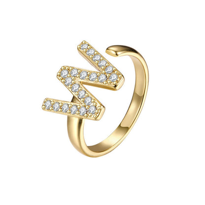 Justerbar Initial Ring "Twinkle"