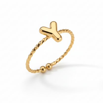 Justerbar Initial Ring "Minimalist"