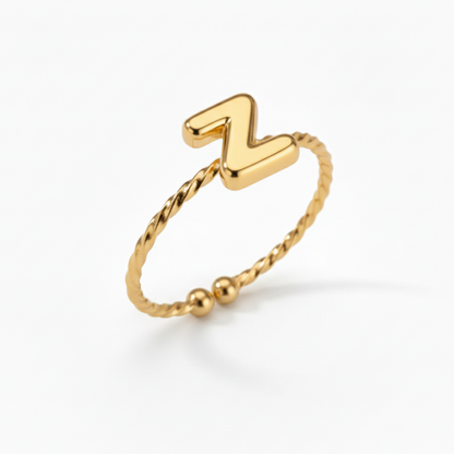 Justerbar Initial Ring "Minimalist"
