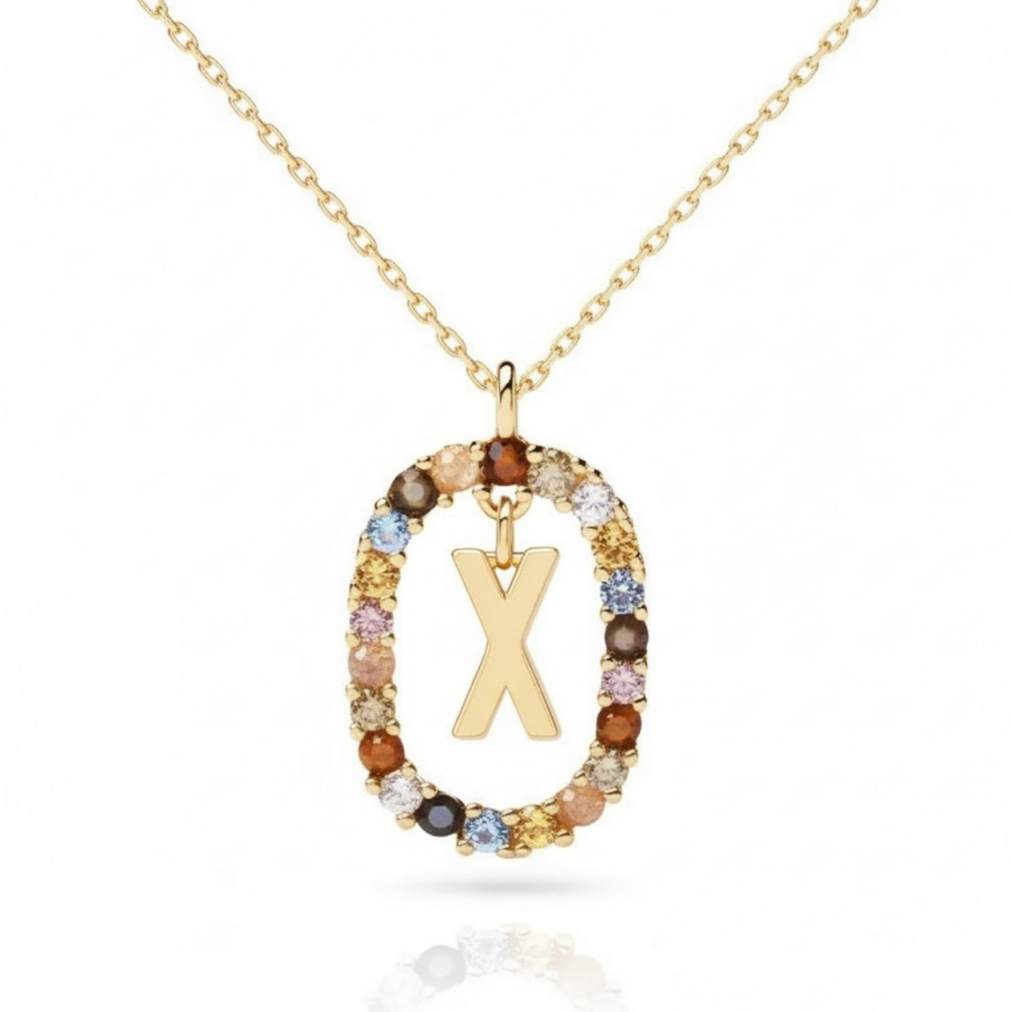 Initial Halskæde "Rainbow"