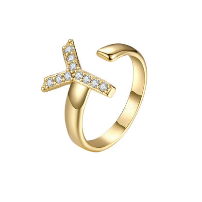 Justerbar Initial Ring "Twinkle"