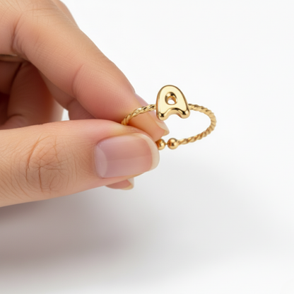 Justerbar Initial Ring "Minimalist"