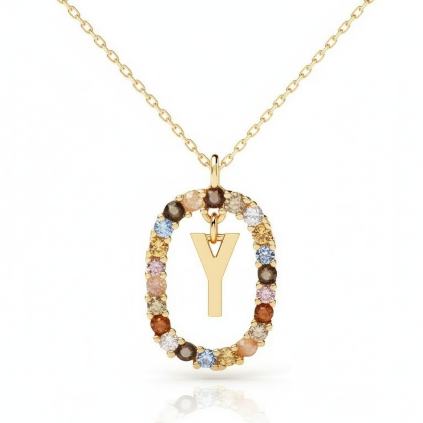 Initial Halskæde "Rainbow"