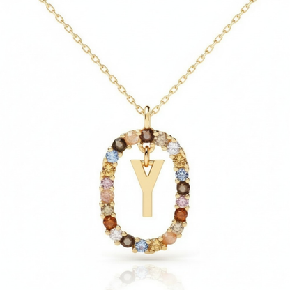 Initial Halskæde "Rainbow"