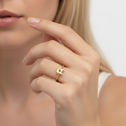 Justerbar Initial Ring "Minimalist"
