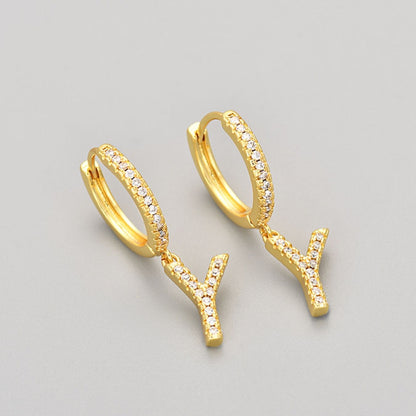 Initial øreringe "Crystal"