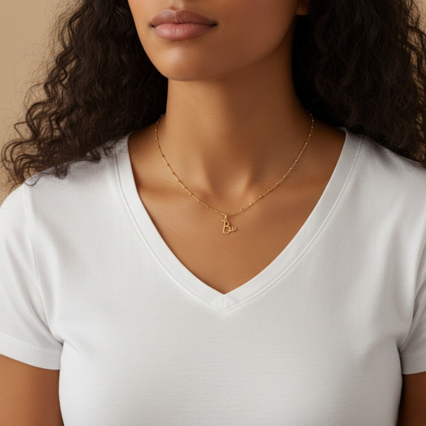 Initial Halskæde "Heart Love"