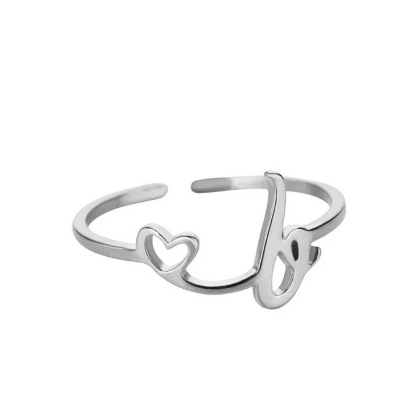 Justerbar Initial Ring "Pretty"