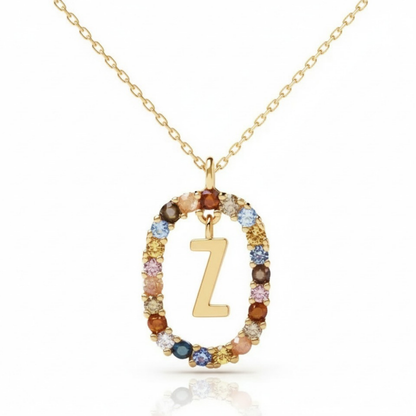 Initial Halskæde "Rainbow"