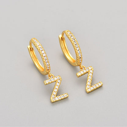 Initial øreringe "Crystal"