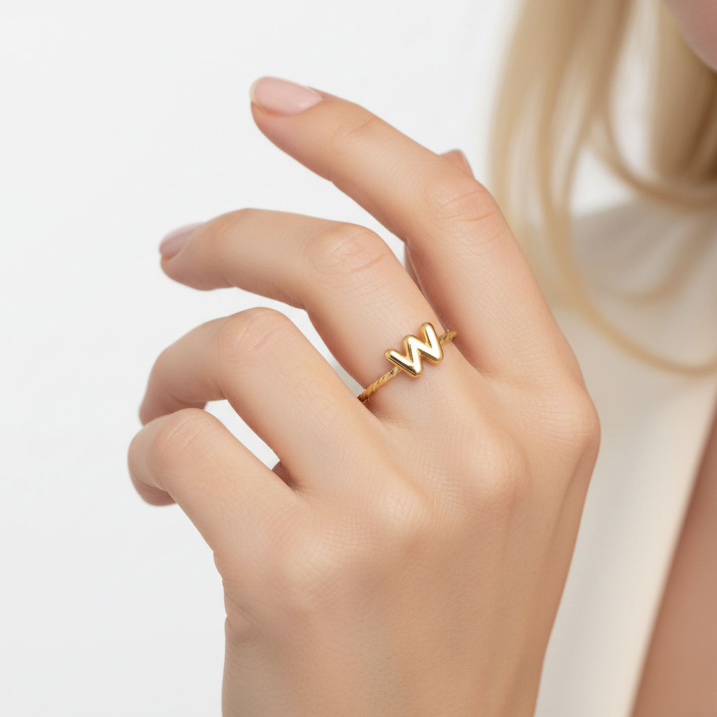 Justerbar Initial Ring "Minimalist"