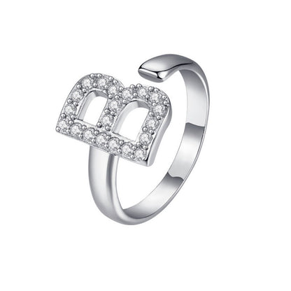 Justerbar Initial Ring "Twinkle"