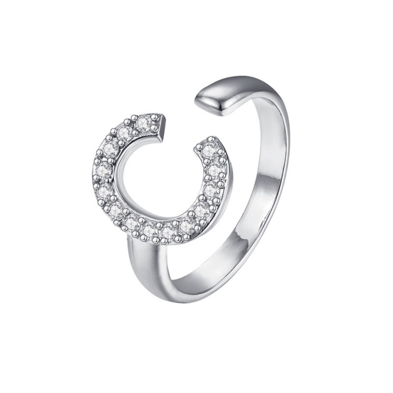 Justerbar Initial Ring "Twinkle"