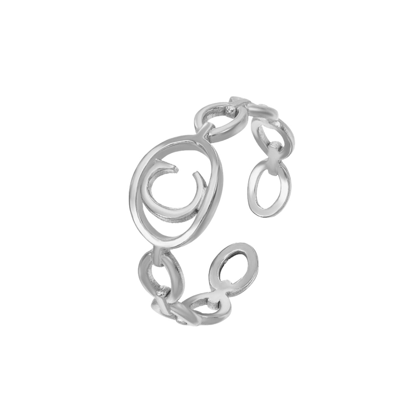 Justerbar Initial Ring "Embrace"