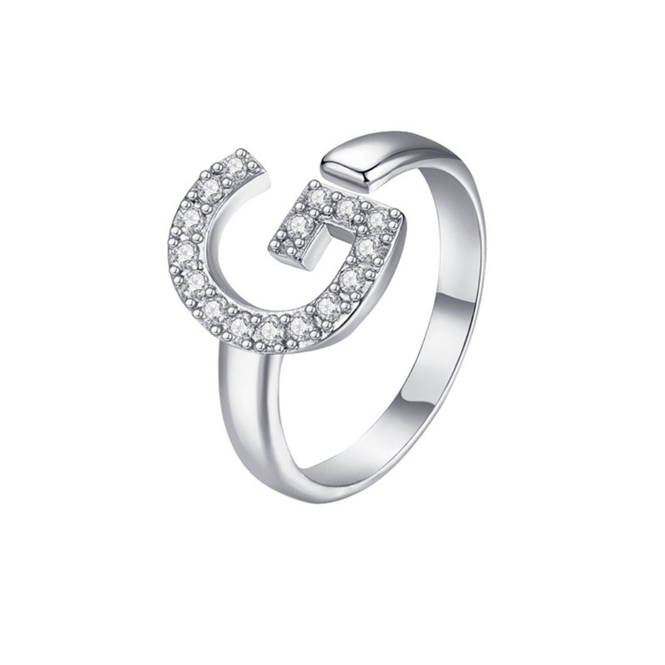 Justerbar Initial Ring "Twinkle"