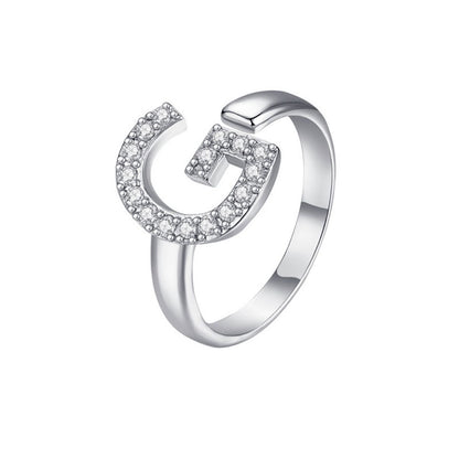 Justerbar Initial Ring "Twinkle"