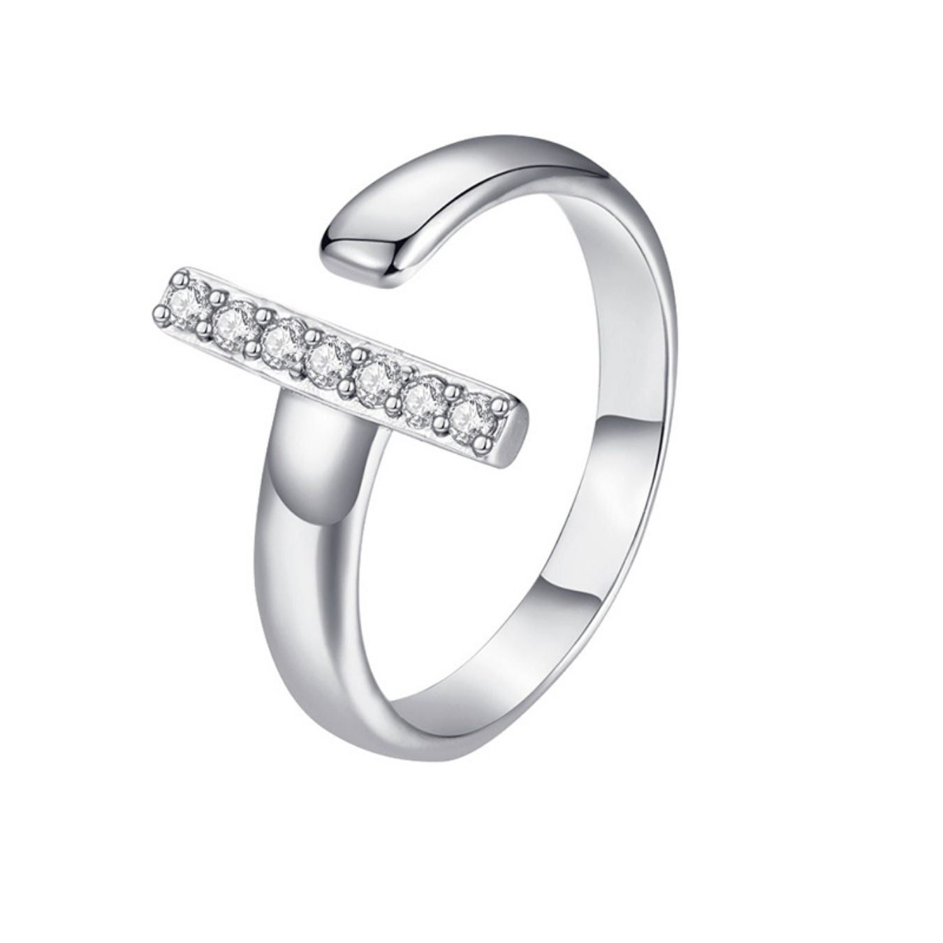 Justerbar Initial Ring "Twinkle"