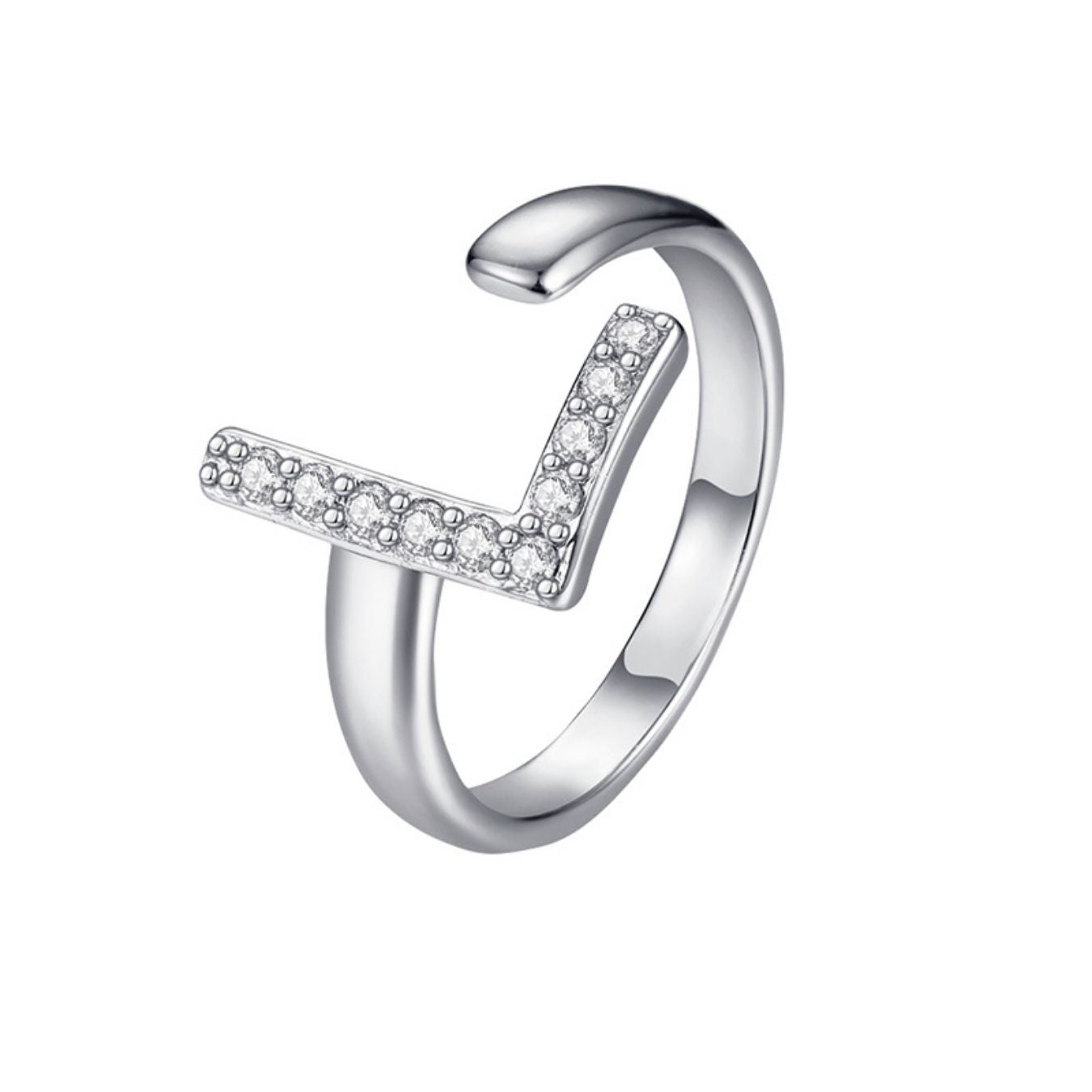 Justerbar Initial Ring "Twinkle"
