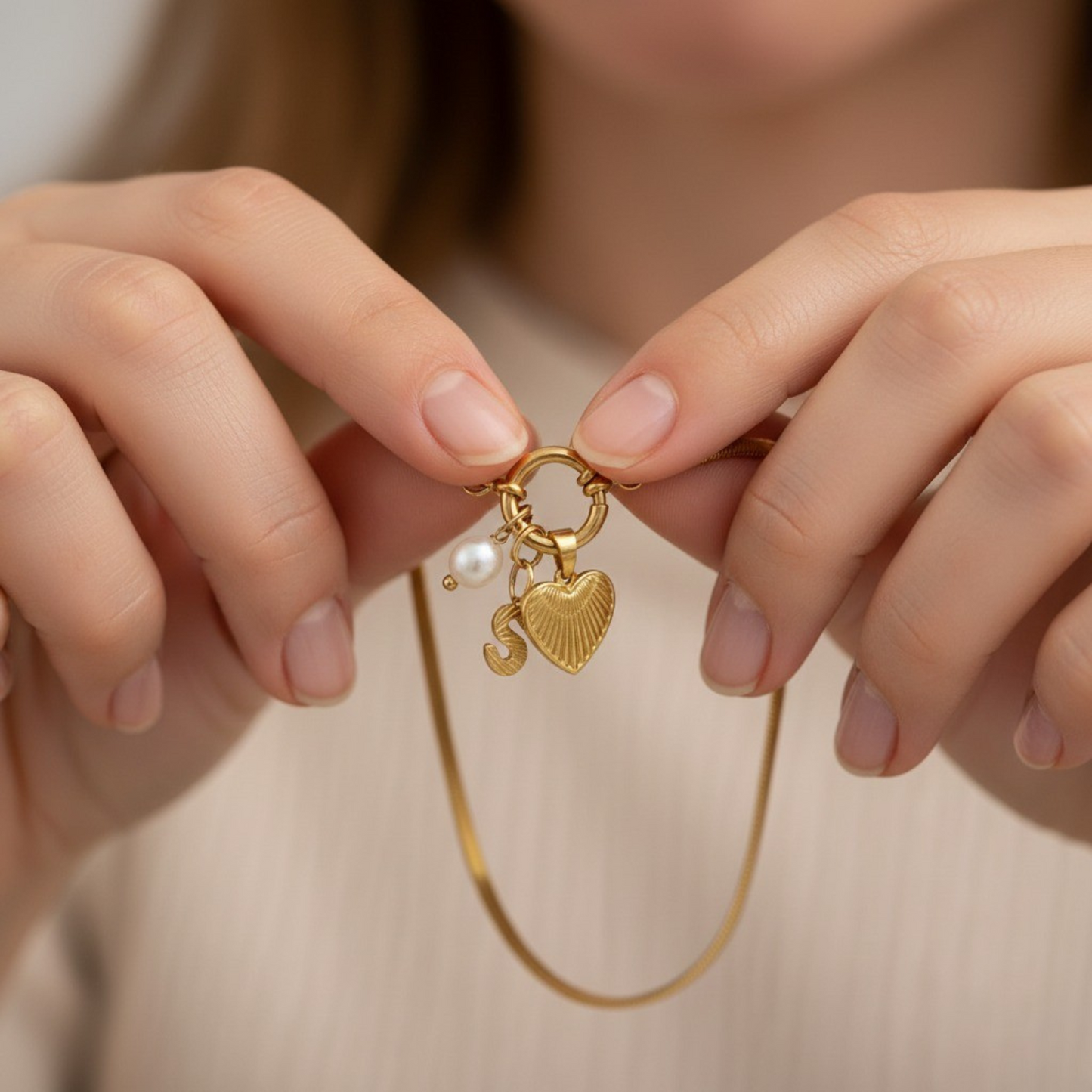 Initial Halskæde "Gold Memory"