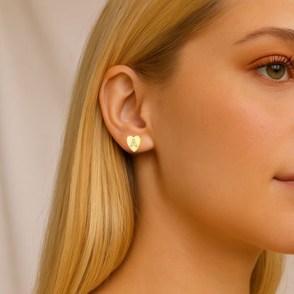 Initial Øreringe "Chic Heart"