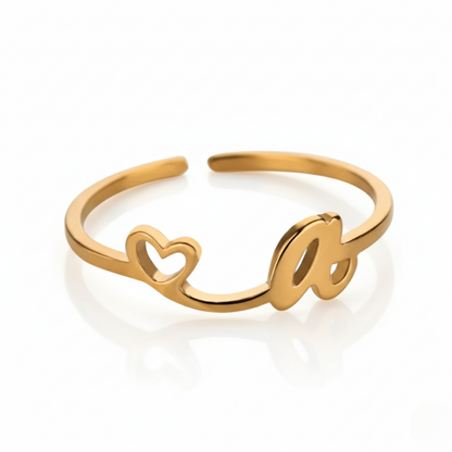 Justerbar Initial Ring "Pretty"