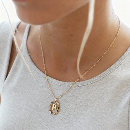 Initial Halskæde "Rainbow"