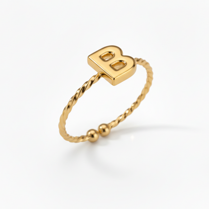 Justerbar Initial Ring "Minimalist"