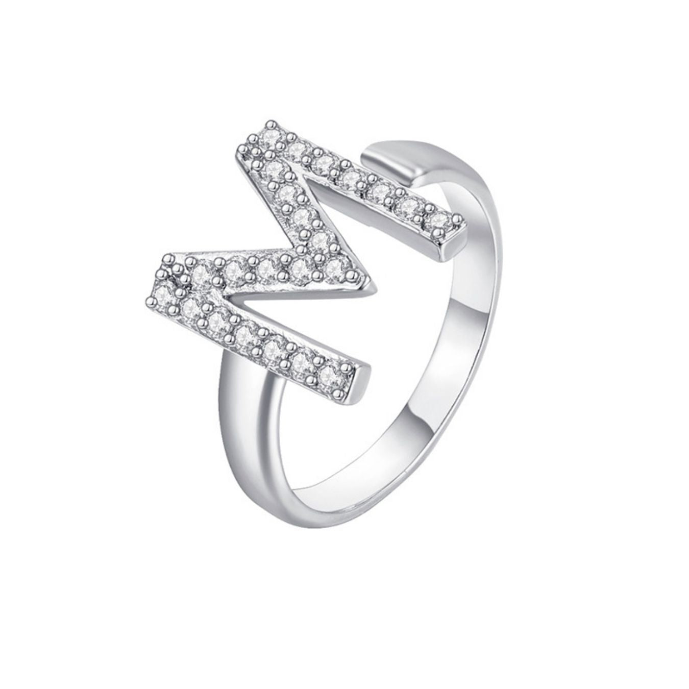 Justerbar Initial Ring "Twinkle"