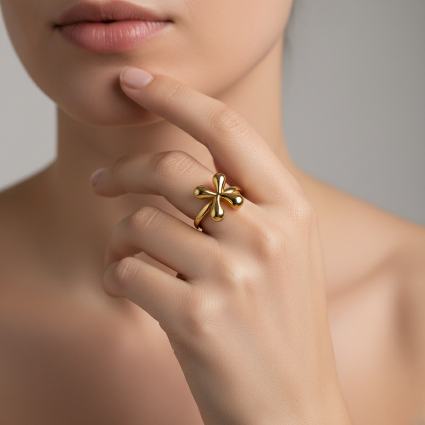 Justerbar Initial Ring "Luxe Bubble"