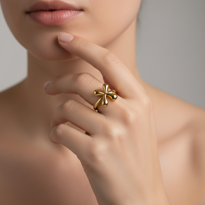 Justerbar Initial Ring "Luxe Bubble"