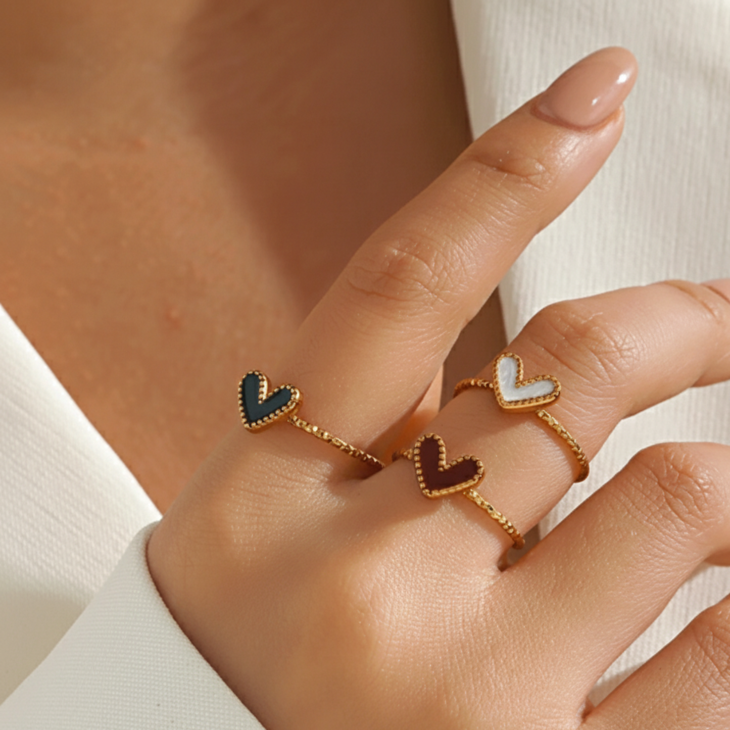 Justerbar ring "Luna Heart"