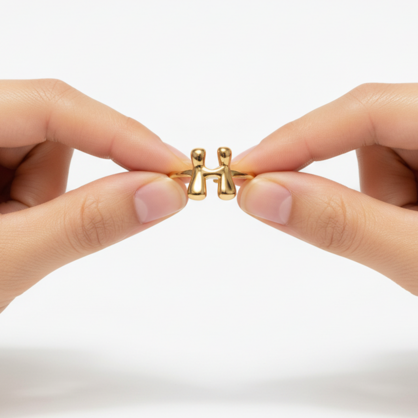 Justerbar Initial Ring "Luxe Bubble"