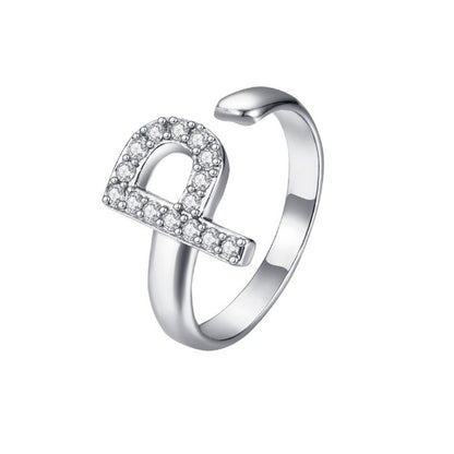 Justerbar Initial Ring "Twinkle"