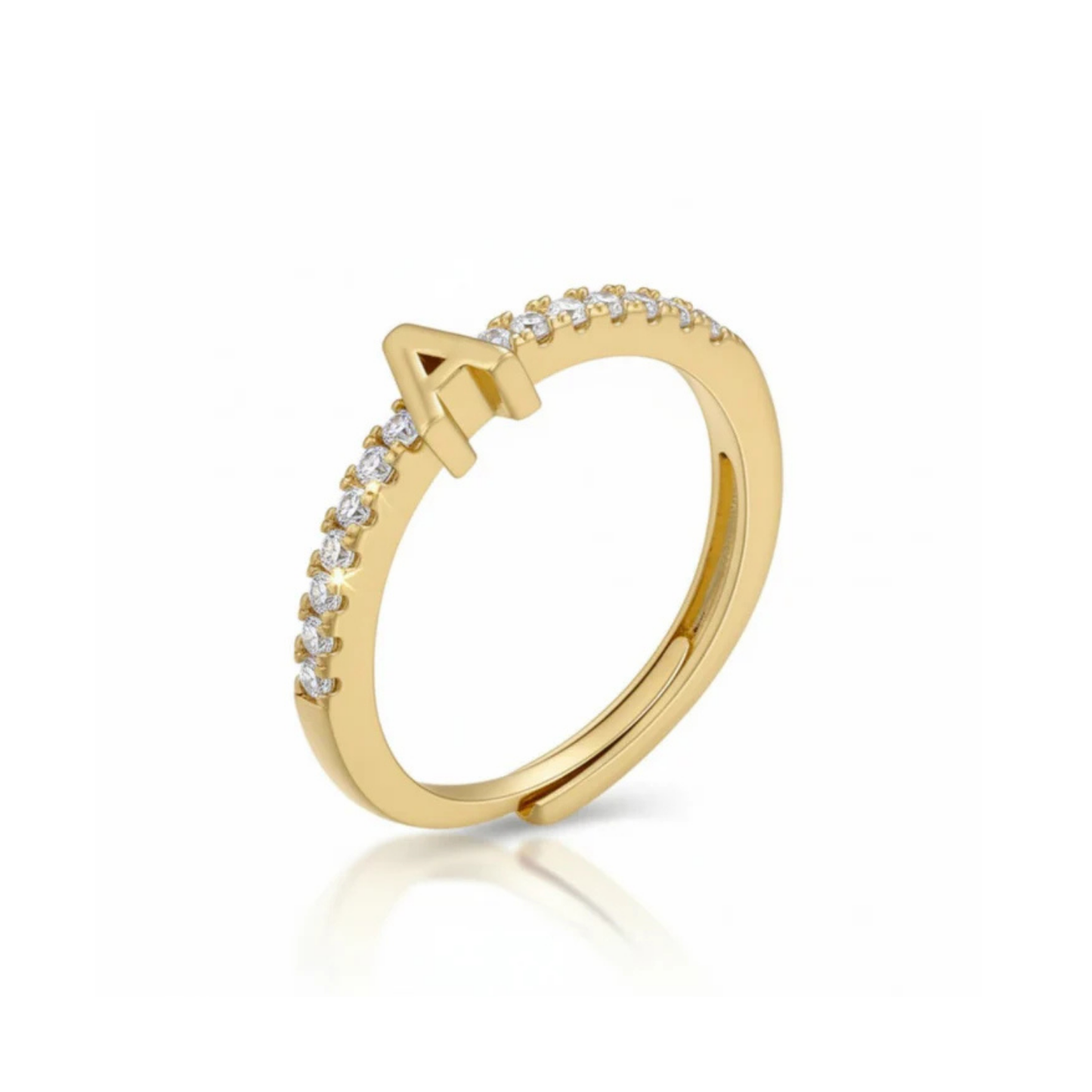 Justerbar Initial Ring "Sparkle"