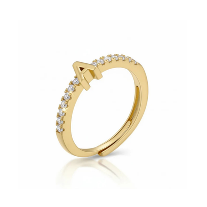 Justerbar Initial Ring "Sparkle"