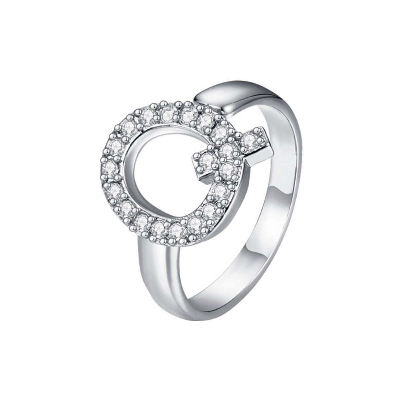 Justerbar Initial Ring "Twinkle"