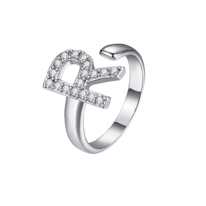 Justerbar Initial Ring "Twinkle"