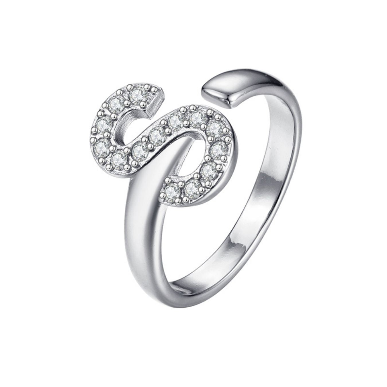 Justerbar Initial Ring "Twinkle"