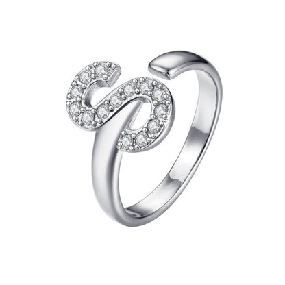Justerbar Initial Ring "Twinkle"