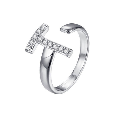 Justerbar Initial Ring "Twinkle"