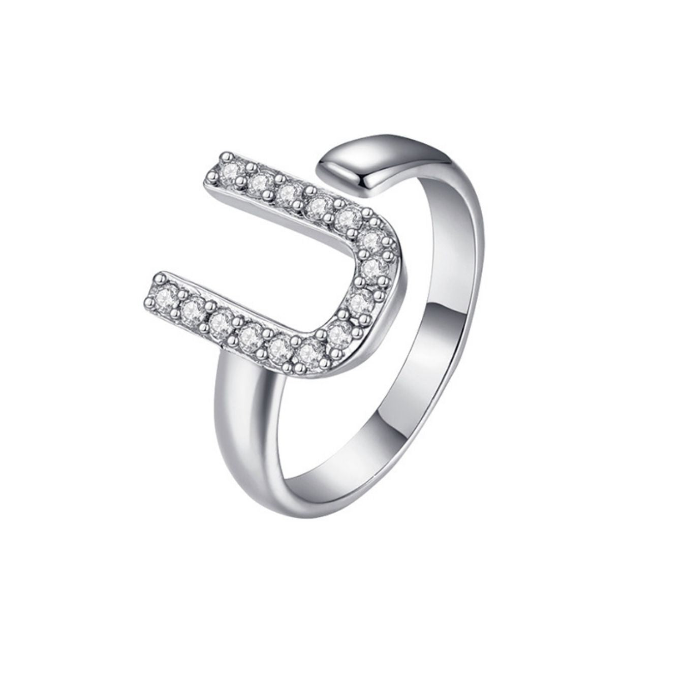 Justerbar Initial Ring "Twinkle"