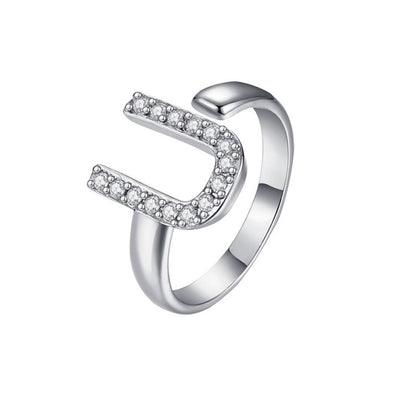 Justerbar Initial Ring "Twinkle"