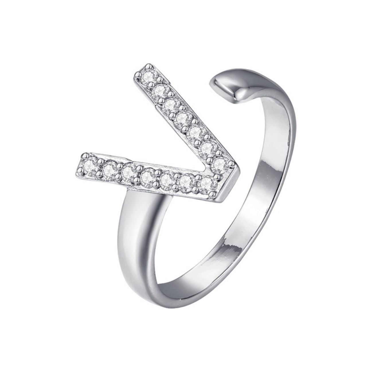 Justerbar Initial Ring "Twinkle"