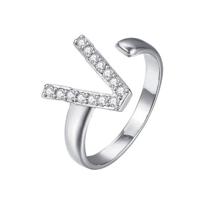Justerbar Initial Ring "Twinkle"